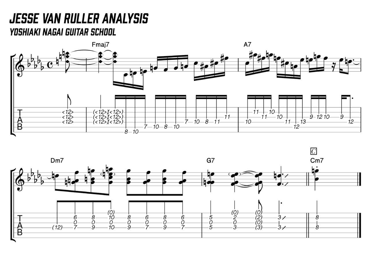 Jesse-Van-Ruller,analysis,ジャズギター,分析,フレーズ,コピー,ジェシバンルーラー